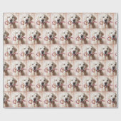 キャンディーケーン付きクリスマスゴールデンレトリバー ラッピングペーパー (フラット)