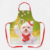 キャンディーケーン付きクリスマスドッグ エプロン (正面)