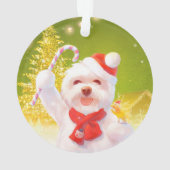 キャンディーケーン付きクリスマスドッグ オーナメント (裏面)