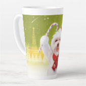 キャンディーケーン付きクリスマスドッグ カフェラテマグ (左アングル)