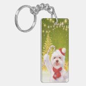 キャンディーケーン付きクリスマスドッグ キーホルダー (正面左)