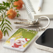 キャンディーケーン付きクリスマスドッグ キーホルダー (正面右)