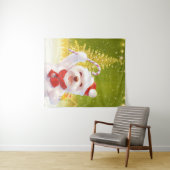 キャンディーケーン付きクリスマスドッグ タペストリー (インサイチュ(横))