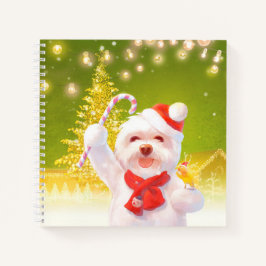 キャンディーケーン付きクリスマスドッグ ノートブック