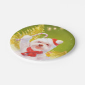 キャンディーケーン付きクリスマスドッグ ペーパープレート (アングル)