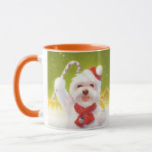 キャンディーケーン付きクリスマスドッグ マグカップ (左)