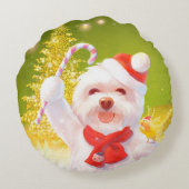 キャンディーケーン付きクリスマスドッグ ラウンドクッション (裏面)