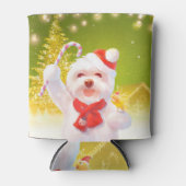 キャンディーケーン付きクリスマスドッグ 缶クーラー (正面)