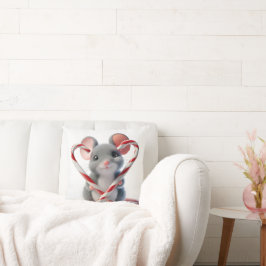 キャンディーケーン付きクリスマスマウスハート クッション