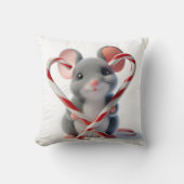 キャンディーケーン付きクリスマスマウスハート クッション (正面)