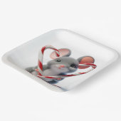 キャンディーケーン付きクリスマスマウスハート ペーパープレート (傾斜あり)