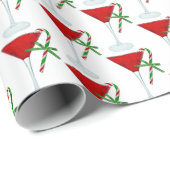 キャンディーケーン付きクリスマスマルティニカクテル ラッピングペーパー (ロールコーナー)
