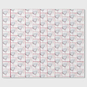 キャンディーケーン付きクリスマスマルティニガラス ラッピングペーパー (フラット)