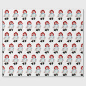 キャンディーケーン付きクリスマスラグドール ラッピングペーパー (フラット)