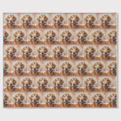 キャンディーケーン付きゴールデンレトリバー ラッピングペーパー (フラット)