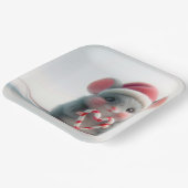 キャンディーケーン付きメリークリスマスマウスハート ペーパープレート (傾斜あり)