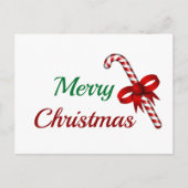 キャンディーケーン付きメリークリスマス シーズンポストカード (正面)