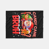 キャンディーケーン君 かわいいサンタ エルフ クリスマス Xmas少年 フリースブランケット (正面(横))