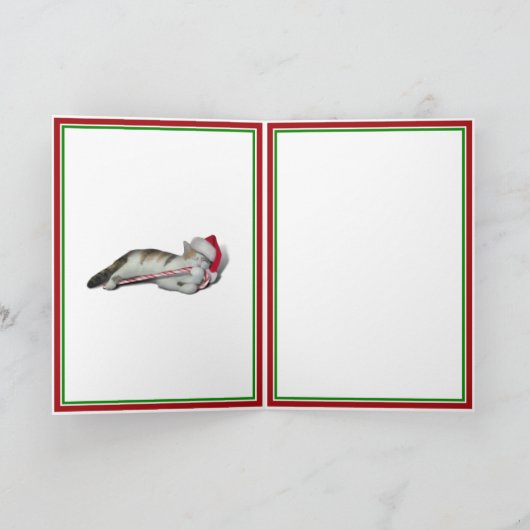 キャンディーケーン子猫クリスマス シーズンカード (内部)