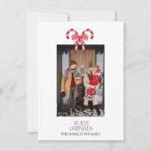 キャンディーケーン幾何学模様クリスマスフォト シーズンカード (正面)