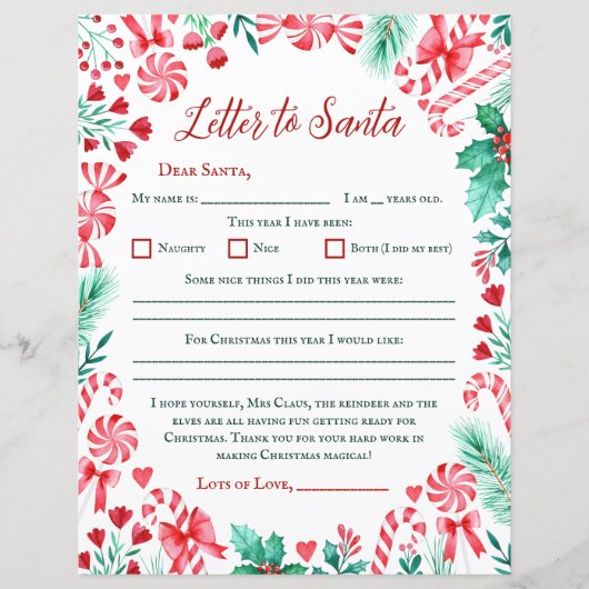 キャンディーケーン水の色の子供たちサンタへの手紙 (正面)