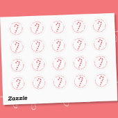 キャンディーケーン赤と白差出人住所ステッカー ラウンドシール