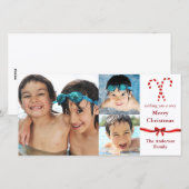 キャンディーケーン3枚の写真クリスマス – 写真カード シーズンカード (正面/裏面)