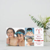 キャンディーケーン3枚の写真クリスマス – 写真カード シーズンカード (スタンド正面)