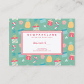 キャンディーケーン&クリスマスプレゼント – ギフト券 名刺 (裏面)