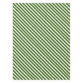 キャンディーケーン クリスマス グリーン & ホワイト ストライプ テーブルクロス (正面)