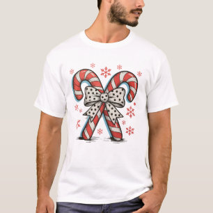 キャンディーケーン クリスマス シーズン リボン Xmas ホリデー Tシャツ