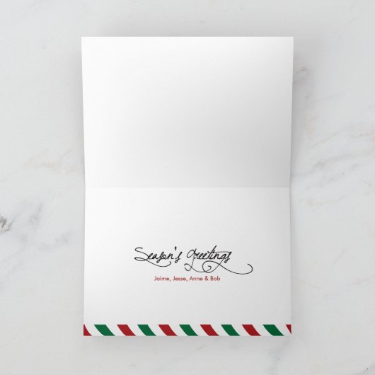 キャンディーケーン ファースト クリスマス フォト 挨拶カード (内部)