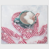 キャンディーケーン&ホットチョコレートクリスマスラッピングパプ ラッピングペーパー (フラット)