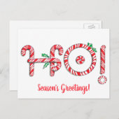 キャンディーケーン ホー！ホー！ホー！ かわいいクリスマス ポストカード (正面/裏面)