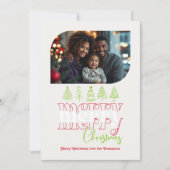 キャンディーケーン モダン レトロ ドゥードル クリスマス フォト (正面)