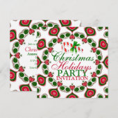 キャンディーケーン・ラブハーツのクリスマスパーティー招待状 招待状 (正面/裏面)