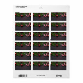 キャンディーケーン、松の木のクリスマスボール ラベル (フルシート)