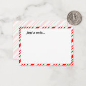 キャンディーケーン 赤 緑 白 クリスマス ただのメモ ノートカード (正面/裏面インサイチュ)