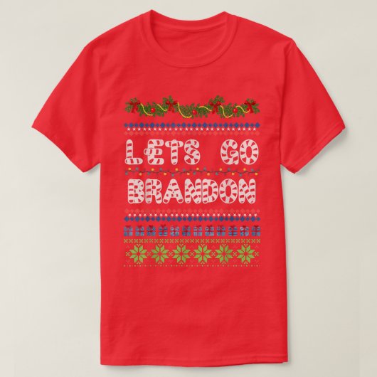 キャンディーケーン GoBrandon 風刺ミーム ダサいクリスマス Tシャツ (デザイン正面)