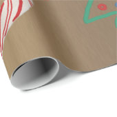 キャンディーケ初期のインクリスマスツリーレッドオーナメント ラッピングペーパー (ロールコーナー)