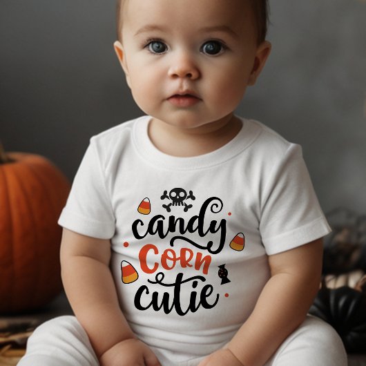 キャンディーコーンかわいこちゃんハロウィーンおもしろい&フェスティバル ベビーTシャツ