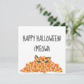 キャンディーコーンにおかしなハロウィーンの猫 カード (スタンド正面)