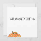 キャンディーコーンにおかしなハロウィーンの猫 カード (裏面)