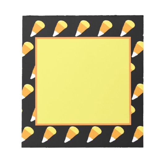 キャンディーコーンのメモ帳（黄色、オレンジ、白） ノートパッド (正面)