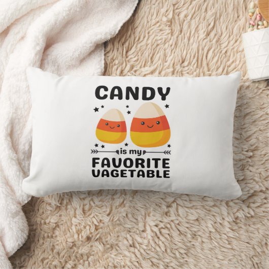 キャンディーコーンは私のお気に入りの野菜ハロウィーン ランバークッション (ブランケット)