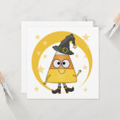 キャンディーコーンウィッチハロウィーン カード (正面/裏面インサイチュ)