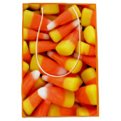 キャンディーコーンオレンジおもしろいカラフルと ミディアムペーパーバッグ (正面)