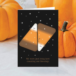 キャンディーコーンカップル折り畳みホリデーカード シーズンカード