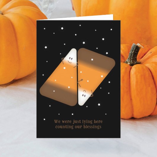 キャンディーコーンカップル折り畳みホリデーカード シーズンカード