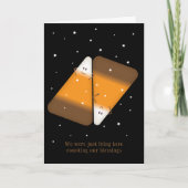 キャンディーコーンカップル折り畳みホリデーカード シーズンカード (正面)